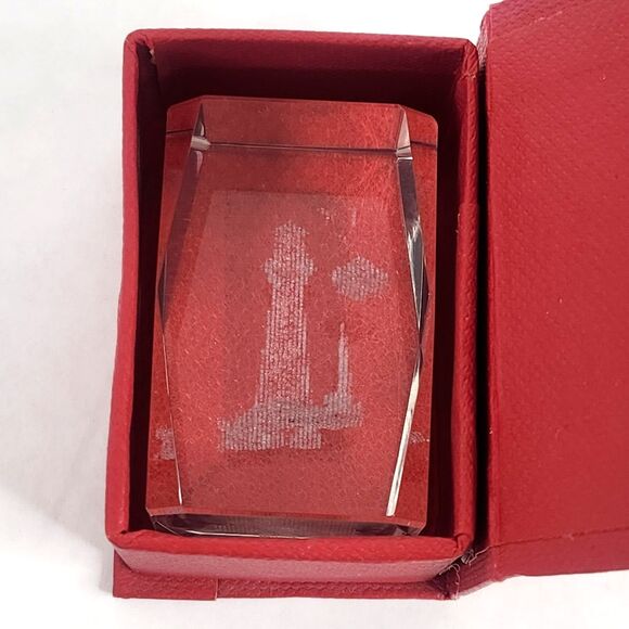Paperweight‎ Laser Etched Prism Clear Crystal Cube Lighthouse Nautical Seagulls - Picture 5 of 13